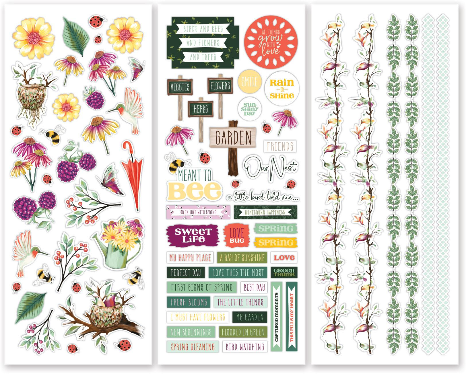 spring garden stickers