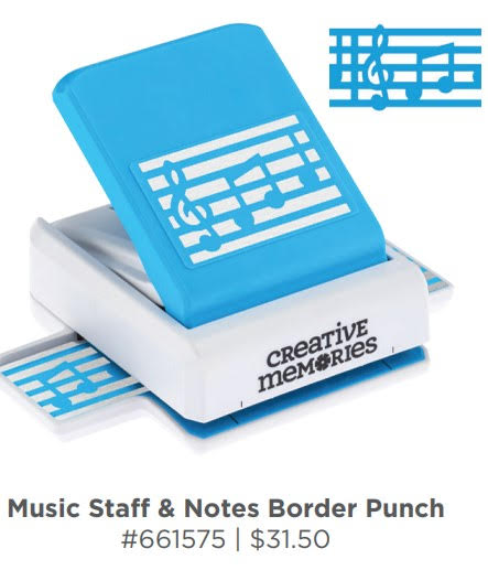 music staff and notes border punch