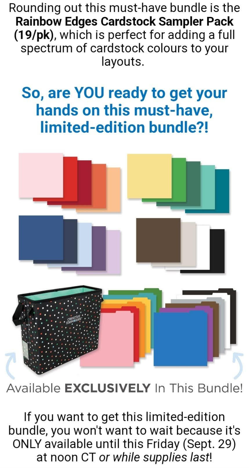 rainbow edges cardstock sampler pack