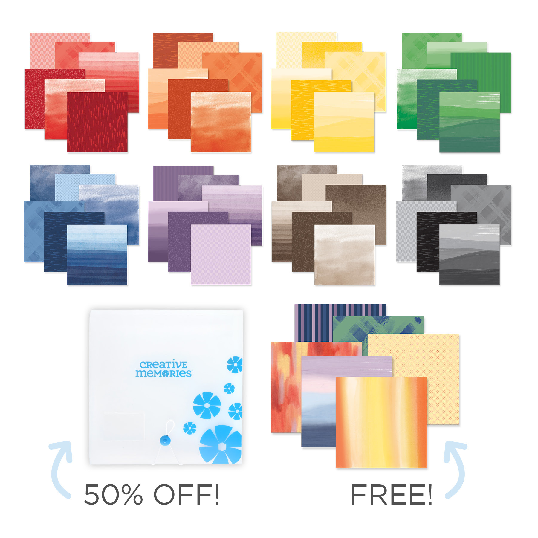 rainbow gradient best hits paper pack