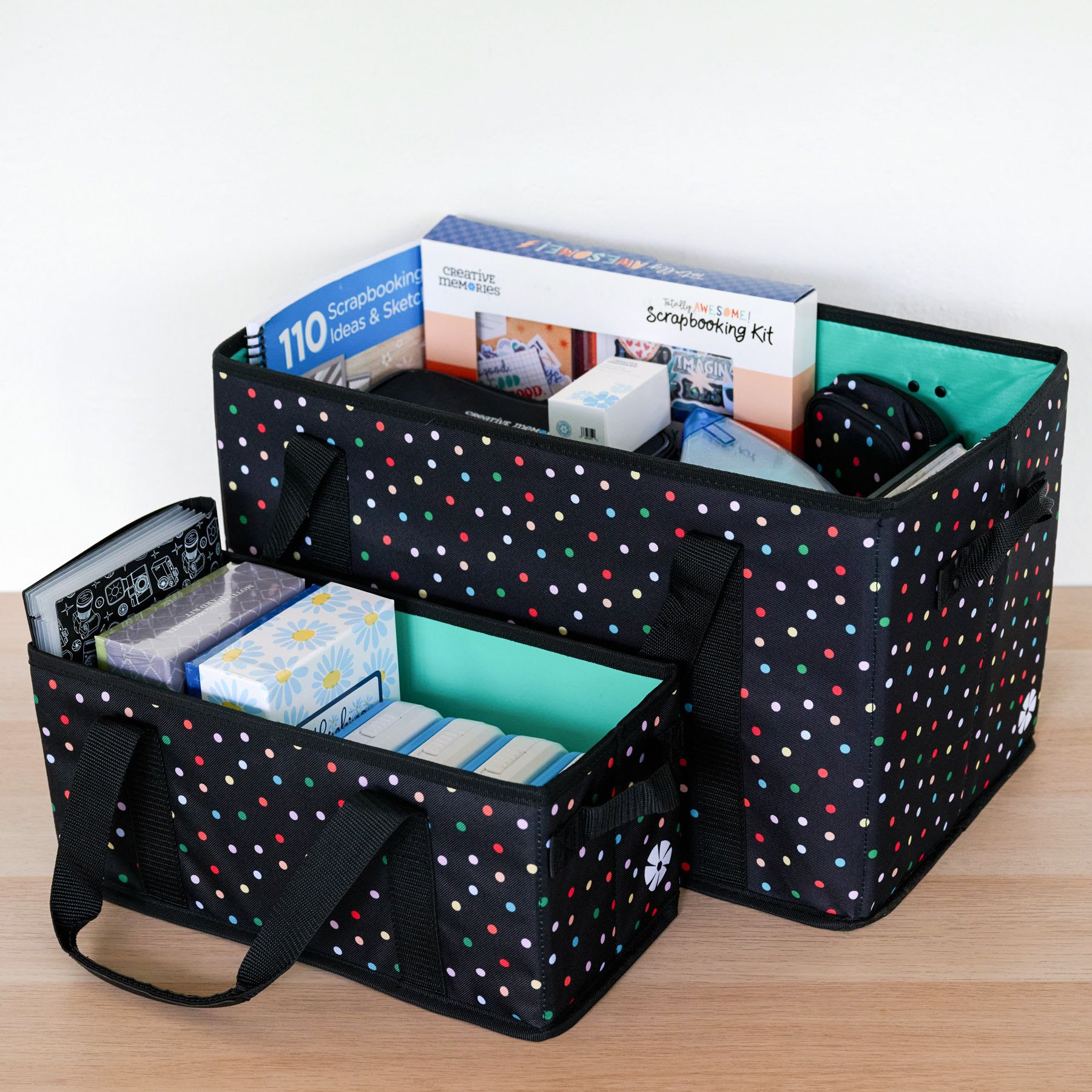 rainbow dots collapsible bag set