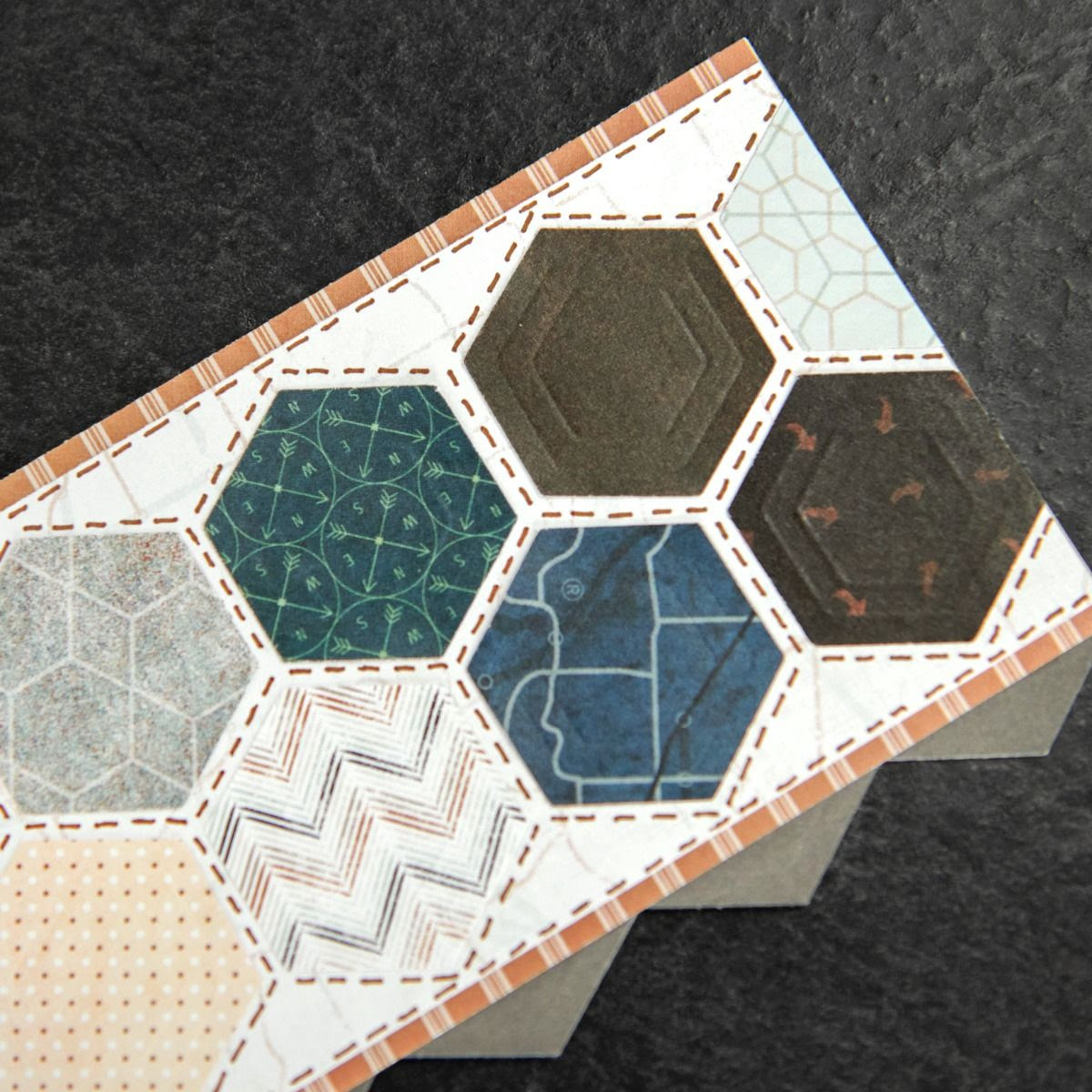 embossed hexagon punch applies