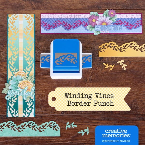 winding vines border punch