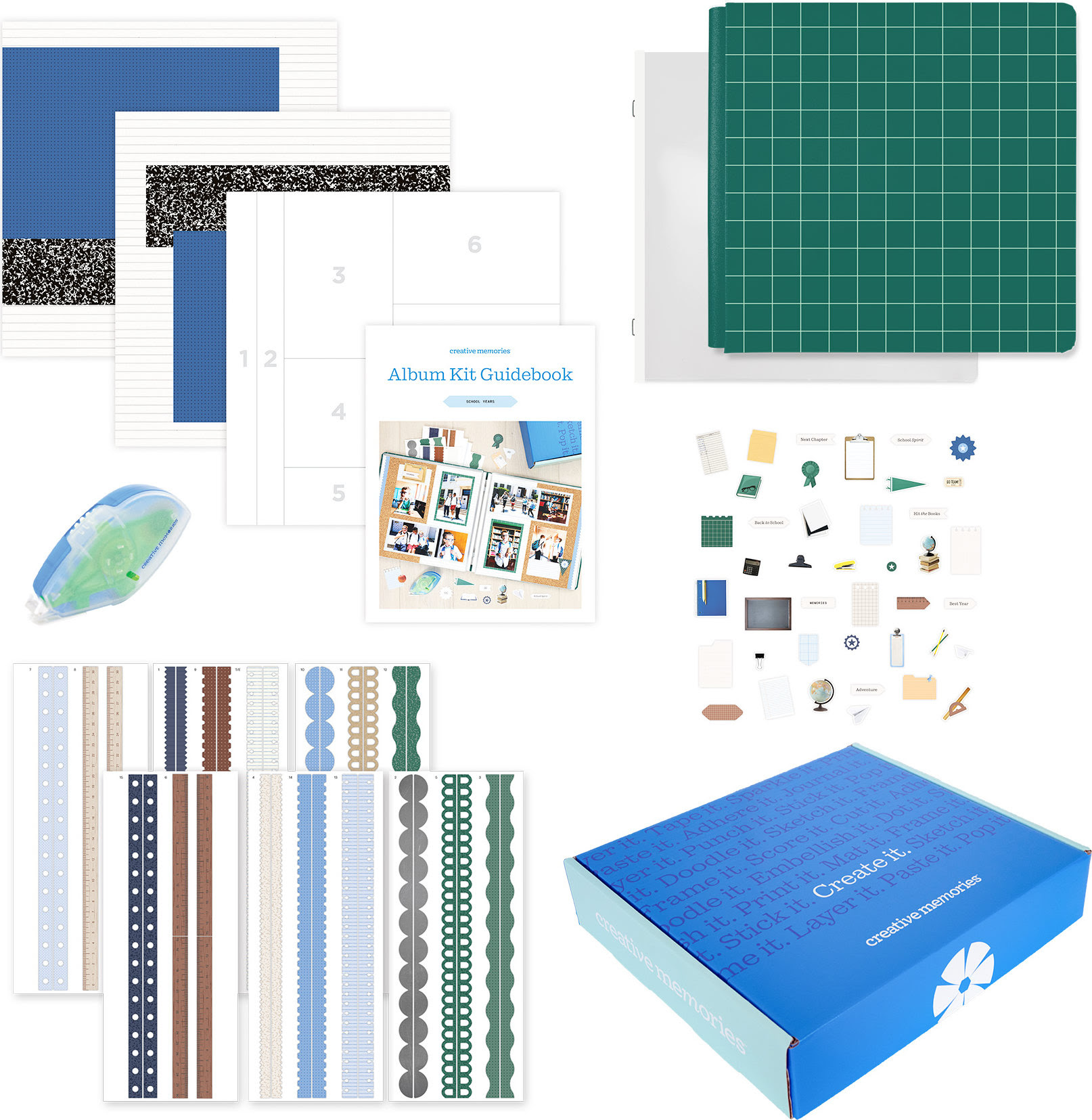 school years album kit - hunter green
