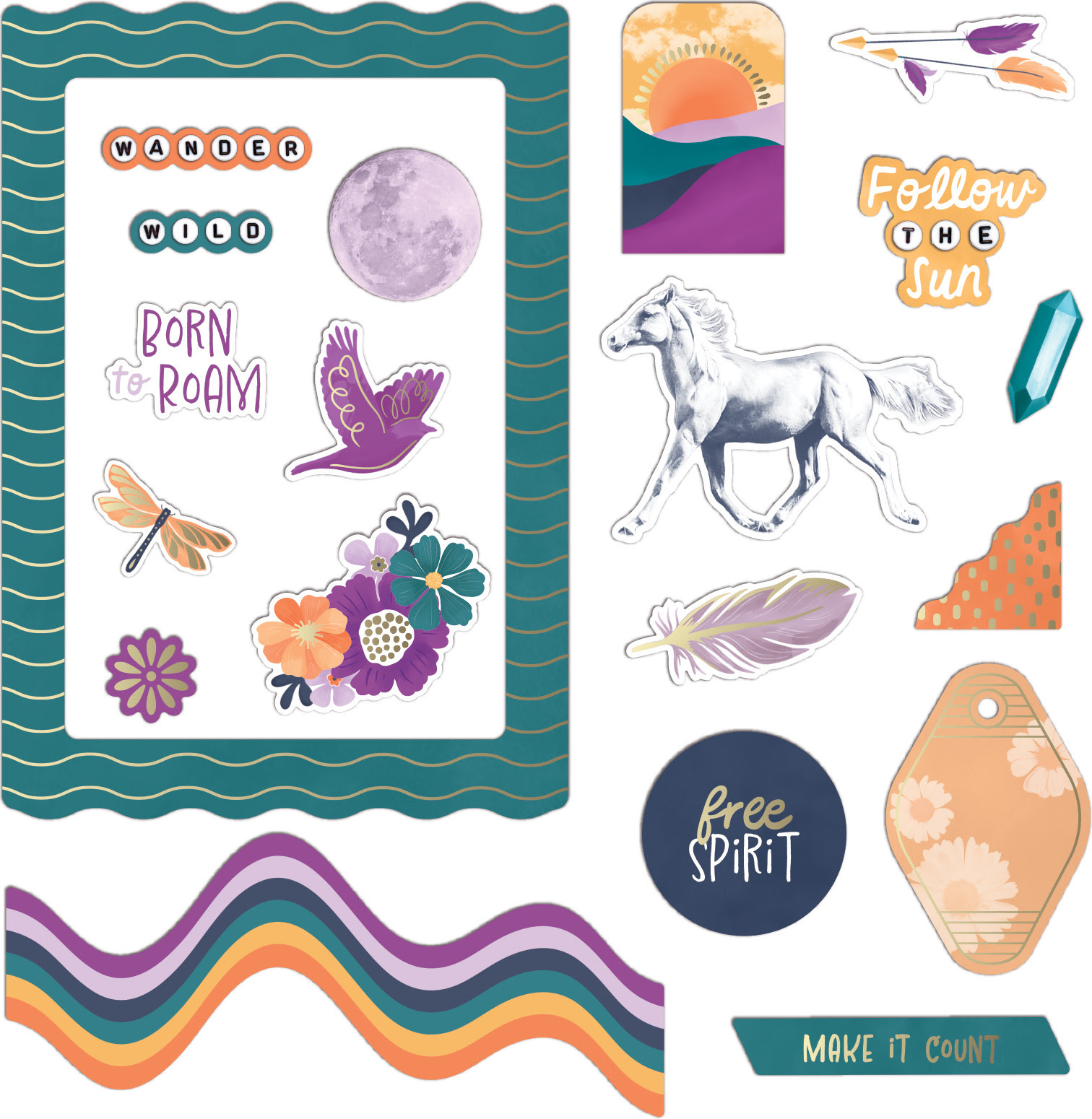 Free Spirit Foiled Embellishments